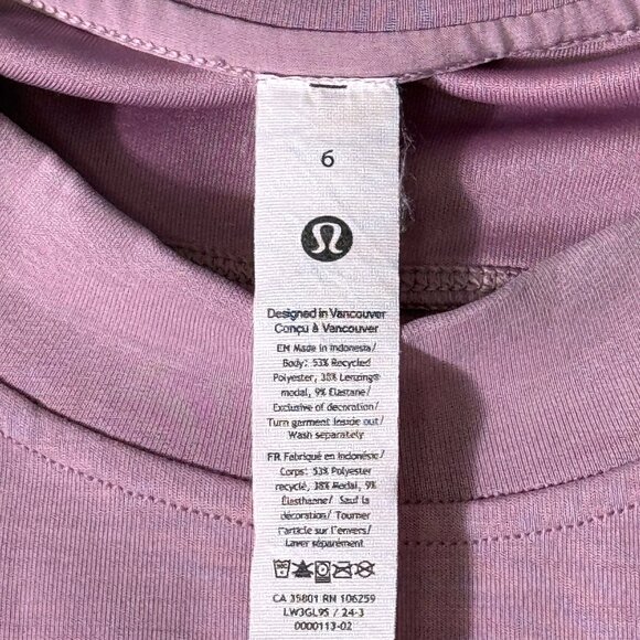 Lululemon Softstreme Perfectly Oversized Cropped Crew Rose Blush size 6 - Picture 4 of 5